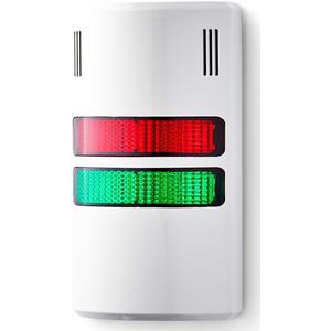 Signalsäule, Komplettgerät - Half Dome kompakte Signalsäule 230-240 V AC rot-grün grau RAL 7035 - HD90-Q82