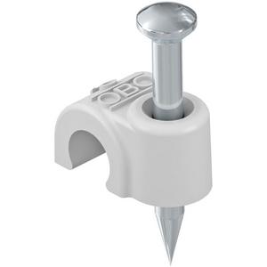 Nagelschelle - ISO-Nagel-Clip 9mm L25 PP lichtgrau RAL 7035 - 2227711