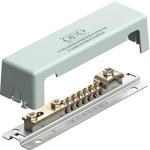 Potenzialausgleich-Schiene - Potentialausgleichsschiene mit Metallfuss 188mm CuZn grau - 5015081