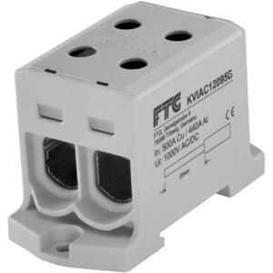 Durchführungsklemme - Kompaktaluklemme 1-pol. Cu/AL 6-95mm² 250/200 A 2/2 grau - KVIAC 12095G