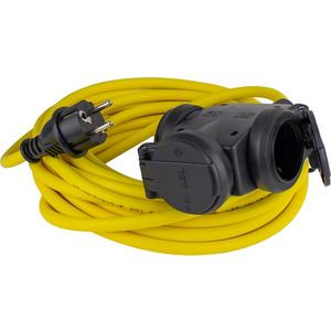 Steckdosenleiste - Verlängerungskabel 10m mit 3-fach-Vollgummi-Verteilersteckdose N07V3V3-F 3G1,5 - 61456