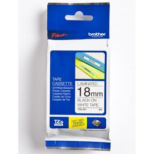 Schriftband - Schriftbandkassette TZe241 Bandfarbe weiß, Schriftfarbe schwarz, 18 mm - TZE-241 SCHWARZ/WEIS