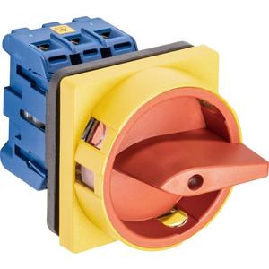 Lasttrennschalter - Hauptschalter 3polig 4-Loch-Befestigung Sperrvorrichtung rot-gelb - 70010033