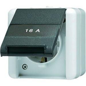 Steckdose - SCHUKO-Steckdose 1-fach 16 A 250 V ~ Schriftfeld 22 x 48 mm grau - 820NAW
