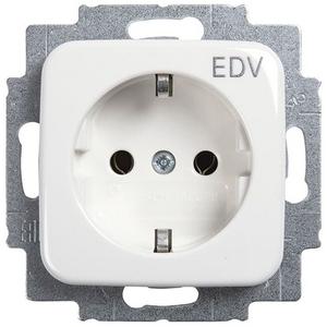 Steckdose - SCHUKO Steckdosen-Einsatz mit Aufdruck EDV alpinweiß - Reflex SI - 2CKA002011A3074