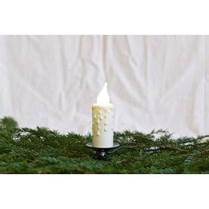 Weihnachts- und Dekorationsbeleuchtung - Lichterkette 10-tlg. Toplampen E10 klar geriffelt 23V/3W Schaft: glatt elfenbein - 016-103