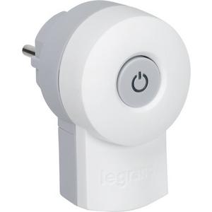 SCHUKO-Stecker - Stecker mit 2-poligem Schalter mit Beleuchtung weiß - 050409