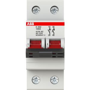 Schalter für Reiheneinbau - E202/100R Trennschalter 2P,100A,Schaltgriff rot - 2CDE282001R0100