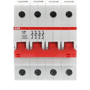 Schalter für Reiheneinbau - E204/100R Trennschalter 4P,100A,Schaltgriff rot - 2CDE284001R0100