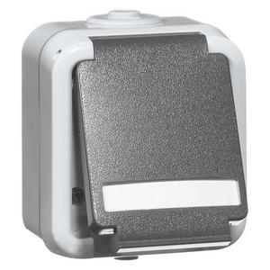 Steckdose - Steckdose SCHUKO grau Beschriftungsfeld - 00307011