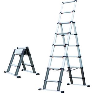 Sprossenleiter - Aluminium Teleskop Stehleiter 8 Stufen - 392804