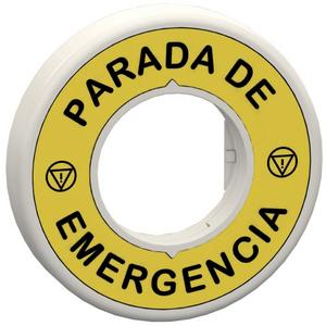 Bezeichnungsschild für Befehlsgeräte - Beleuchtbares Schild für Not-Aus/Not-Halt 1 LED rot 24V PARADA DE EMERGENCIA - ZBY9W2B430
