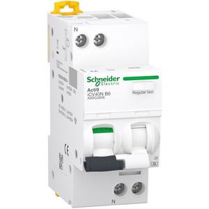 Kombination FI-Schalter/Leitungsschutzschalter - Acti9 iCV40N Fehlerstrom- Leitungsschutzschalter 1+N 6 kA B-Char 6 A Typ A - A9DG3606