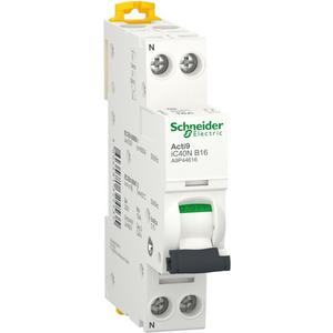 Leitungsschutzschalter - LS-Schalter Acti9 iC40N 1P+N 16A B Kurve 6kA/10kA - A9P44616