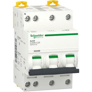 Leitungsschutzschalter - LS-Schalter Acti9 iC40N 3P+N 20A C Kurve 6kA/10kA - A9P54720