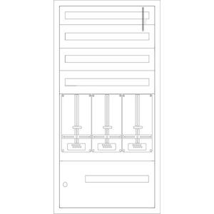 Zähler-Komplettschrank - Unterputz Zählerverteiler Steiermark Weiß leer U-STR-3/1300-3Z/4NZR-W - 300849