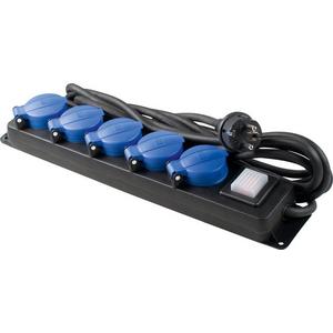 Steckdosenleiste - 5-fach Profi-Steckdosenleiste 4,5 m H07RN-F 3G1,5 mit Klappdeckel + Schalter - AS38605