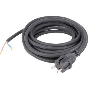 Netzanschlussleitung - Gummi-Anschlussleitung 5m H07RN-F 2x1,5 schwarz 5cm abgemantelt AEH - 70558