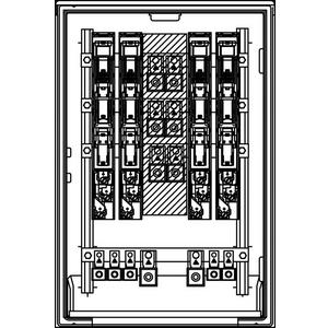 Kabelverteilerschrank - Kabelverteilerschrank F3-K mit 4 NH00-Leisten - 3782.1