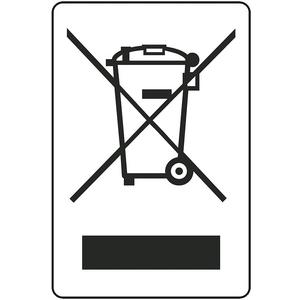 Warn-/Hinweisschild - WEEE-Gerätekennzeichen mit Balken Folie selbstklebend 15x10mm 10/Bogen - HEIN_170019