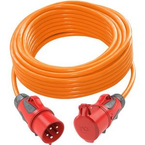 Netzanschlussleitung - Verlängerungsleitung 10m H07BQ-F 5G6 orange PUR Stecker CEE32/Kupplung CEE32 - 980910506212-P