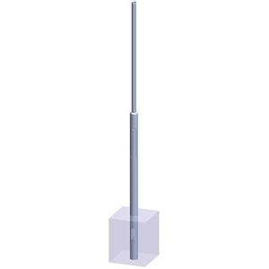 Lichtmast - Stahlrohrmast zylindrisch abgesetzt LPH 3,5 m Zopf-DM 60 mm - 035-60