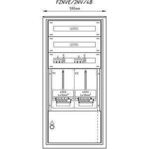 Zähler-Komplettschrank - Freiluft-Zählerverteiler Niederösterreich Netz, RAL7032 - FZNVE/2NV/4B