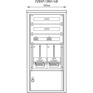Zähler-Komplettschrank - Freiluft-Zählerverteiler Niederösterreich Netz, RAL7035 - FZNVF/2NV/4B
