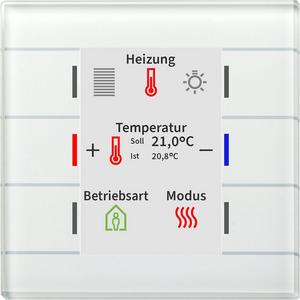 Tastsensoren KNX - KNX Glastaster II Smart mit Farbdisplay und Temperatursensor Weiß - BE-GT2TW.02