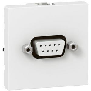 Kommunikationsanschlussdose Kupfer - Mosaic D-Sub 9P Anschlusseinheit 2-modulig in der Farbe: Ultraweiß - 078765