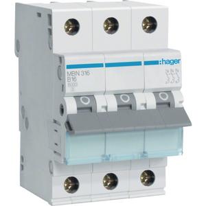 Leitungsschutzschalter - LS-Schalter 3P 6kA B-16A 3M - MBN316