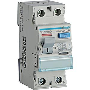 Fehlerstrom-Schutzschalter - FI-Schutzschalter  40A 2-polig 100mA Typ A - CEA240D