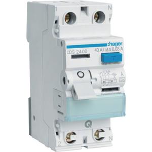 Fehlerstrom-Schutzschalter - FI-Schutzschalter  40A 2-polig 30mA Typ A - CDS240D