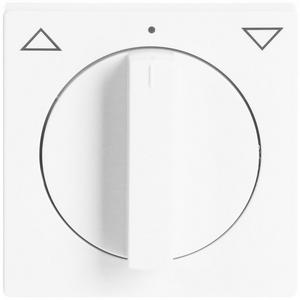 Abdeckung für Schalter, Taster, Dimmer, Jalousie - Zentralscheibe Drehknopf mit Aufdruck für Jalousie studioweiß - Plattform 63 - 2CKA001710A3172