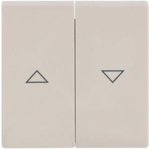 Abdeckung für Schalter, Taster, Dimmer, Jalousie - Wippe mit Aufdruck Pfeile für Jalousie 2-fach elfenbeinweiß - Plattform 63 - 2CKA001751A2748