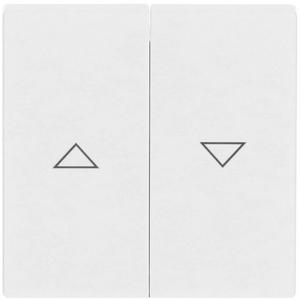 Abdeckung für Schalter, Taster, Dimmer, Jalousie - Wippe mit Aufdruck Pfeile für Jalousie 2-fach studioweiß - Plattform 63 - 2CKA001751A2756