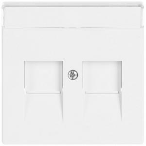 Kommunikationstechnik - Zentralscheibe Modular-Jack 2-fach mit Beschriftung studioweiß - Plattform 63 - 2CKA001710A3176