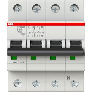 Leitungsschutzschalter - LS-Schalter 3P+N Charakteristik B Bemessungsstrom 50A 6kA - 2CDS253103R0505