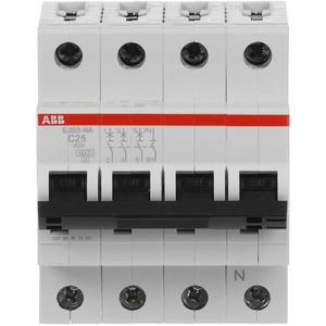 Leitungsschutzschalter - LS-Schalter 3P+N Charakteristik C Bemessungsstrom 25A 6kA - 2CDS253103R0254