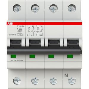 Leitungsschutzschalter - LS-Schalter 3P+N Charakteristik K Bemessungsstrom 3A 6kA - 2CDS253103R0317