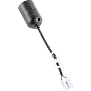 Lampenfassung - Baustellenfassung E27 schwarz mit 200 mm Anschlusskabel und Stecklusterklemme - 212200ST