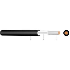 ohne Schutzleiter - Mantelleitung geschirmt f.Photovoltaikanl. Solarkabel 1x6/6 sw Eca 500m Trommel - H1Z2Z2-K 1X6/6 SW