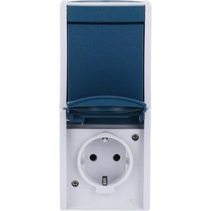 Schalter-/Steckdosenkombination - Kombination SCHUKO mit Wippschalter Aus- und Wechsel grau/blaugrün - ocean - 2CKA001684A0316
