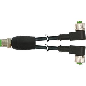 Konfektioniertes Sensor-Aktor-Kabel - Y-Verteiler M12 St. / M12 Bu. 90° A-kod. - 7000-40741-6330060
