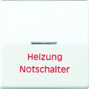 Abdeckung für Schalter, Taster, Dimmer, Jalousie - Wippe Linse Lichtleiter "Heizung Notschalter" Zentralplatte weiß - AS591HWW