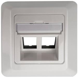 Kommunikationsanschlussdose Kupfer - Rahmenset schräg weiß UAXCSE-S0201-C040-BP - UAXCSE-S0201-C040-BP