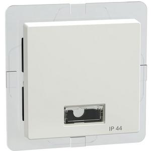 Abdeckung für Schalter, Taster, Dimmer, Jalousie - Wippe mit rechteckigem Symbolfenster IP44 polarweiß glänzend - 432719