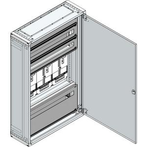 Zähler-Leergehäuse - Aufputz-Zählerverteiler für Kärnten mit Rückwand / Kelag für TN-Netz - AMZV3-4C K/TN