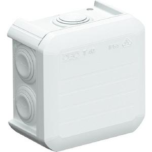 Dose, Gehäuse für Montage auf der Wand/Decke - Kabelabzweigkasten mit Einführungen 90x90x52 PP lichtgrau RAL 7035 - 2007320