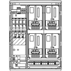 Zähler-Komplettschrank - Zählerverteiler Freiluft Strom FZNV F/4 K ÜA(3)B/C Netz NÖ - FZ2400.3BC